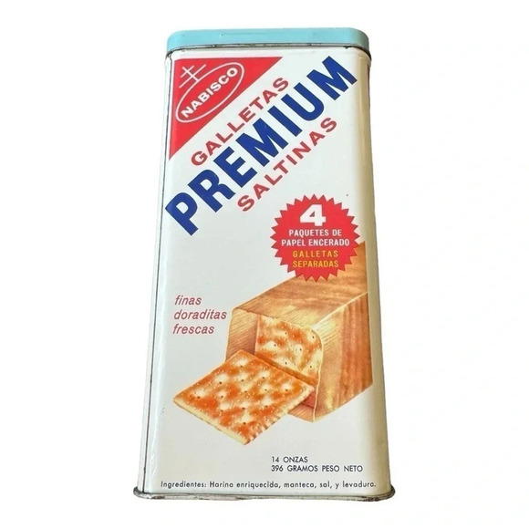 Bilingual 1960's Premium Nabisco Tin - Picture 3 of 6